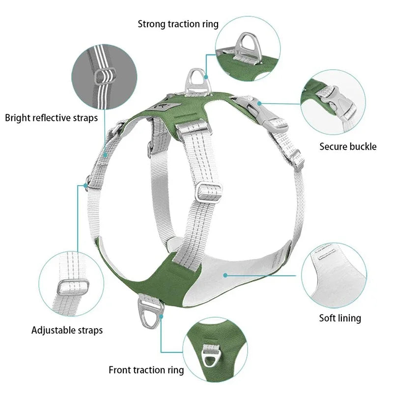 Adjustable Reflective Dog Harness for Outdoor Training and Safety