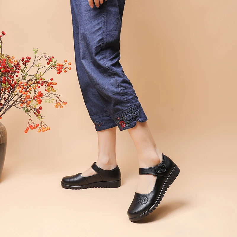Women's Floral Embroidery Work Flats by Department Brand