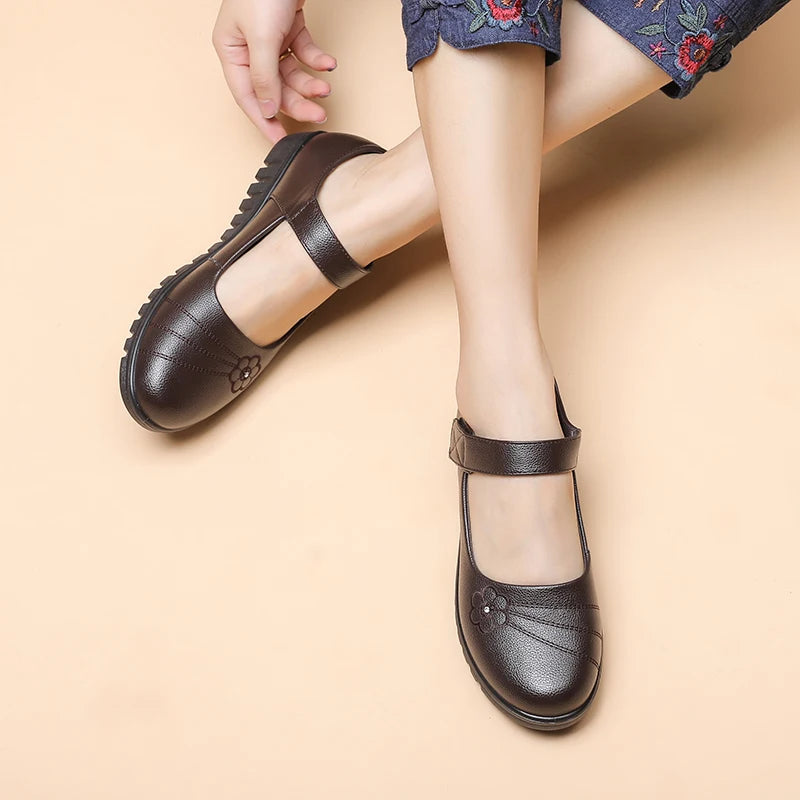 Women's Floral Embroidery Work Flats by Department Brand