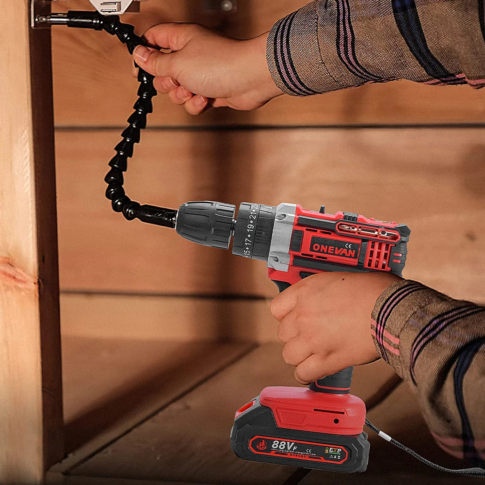 Onevan 10mm Cordless Electric Drill Driver Rechargeable Impact Hammer Drill for Makita Battery Pin