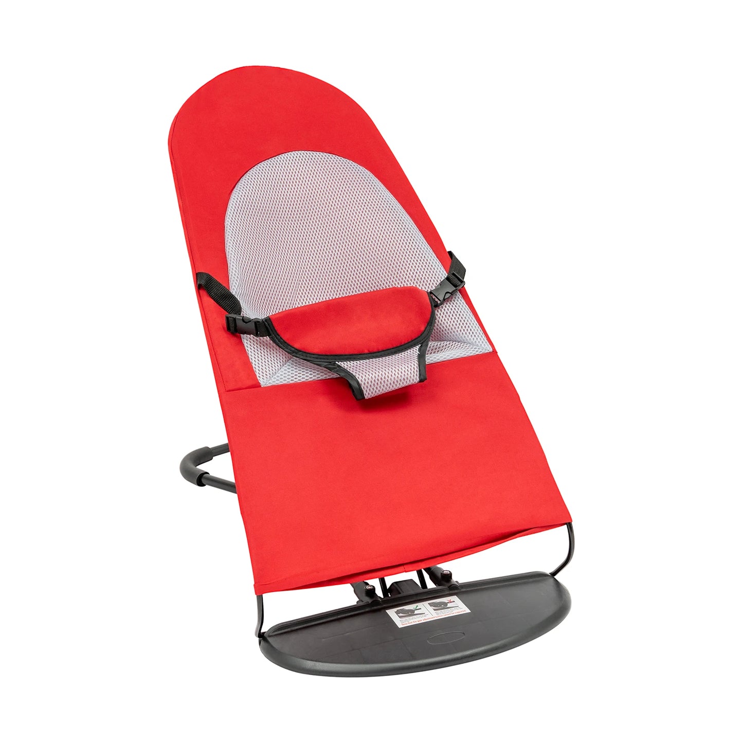 Portable Pet Rocking Chair, 3-Level Adjustable Height Pet Rocker Bed Foldable Racking Chair for Small Pets within 15 kg, Red