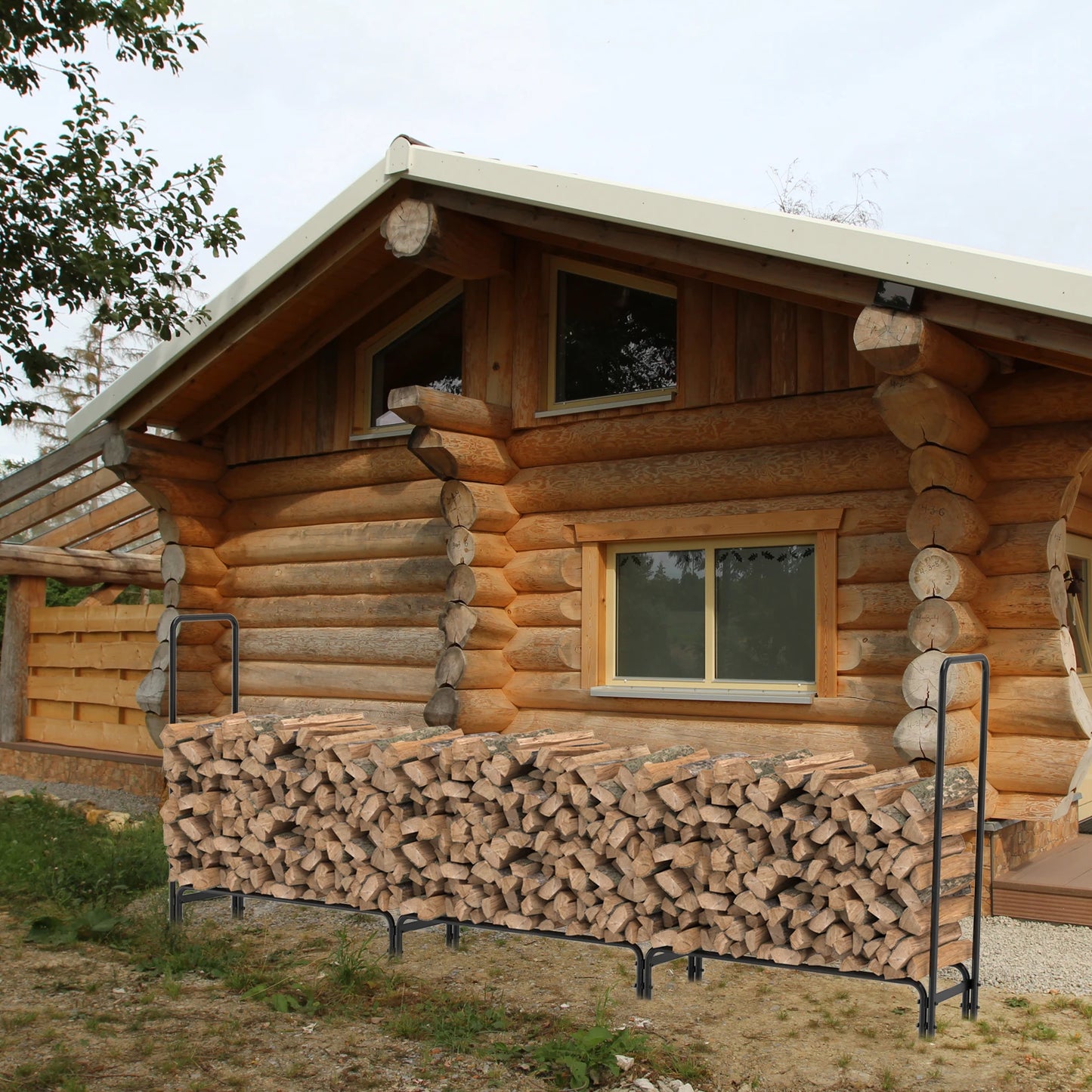 Outdoor Fire Wood Log Rack for Fireplace Heavy Duty