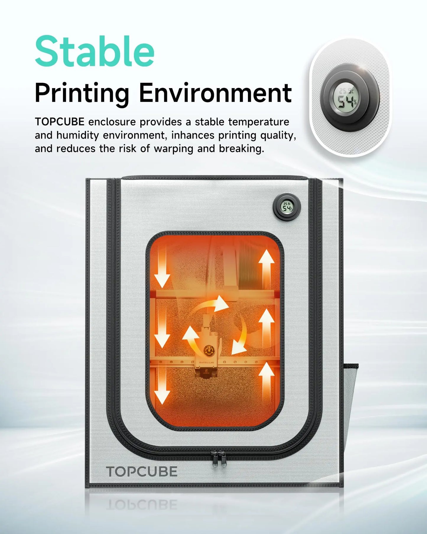 YOOPAI 3D Printer Enclosure for Bambu Lab A1 A1 Mini with LED Light Fireproof Design Large Size