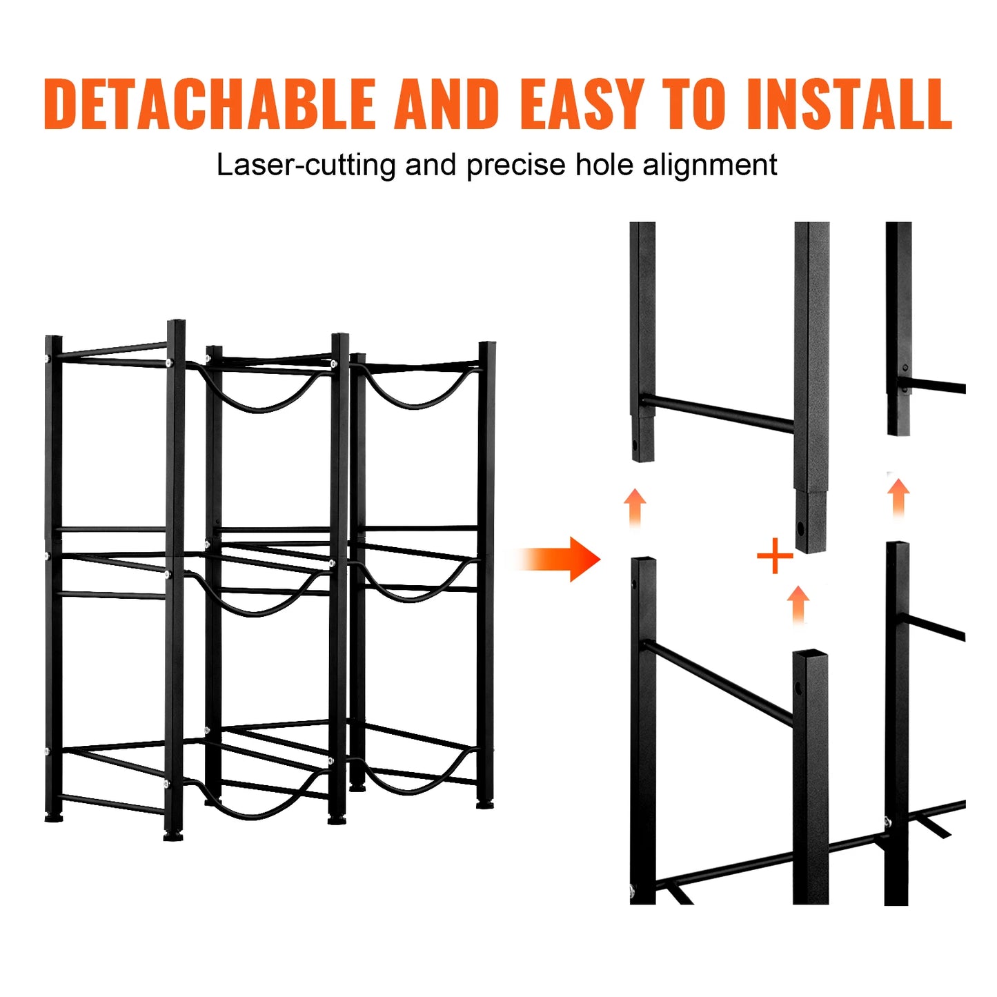 SucceBuy 3 4 5 Tiers Water Jug Holder Metal Water Bottle Holder Easy Installation for Kitchen Office Living Room