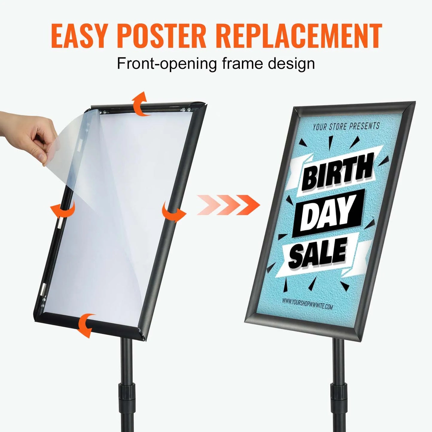 VEVOR Pedestal Sign Holder Adjustable Floor Poster Stand