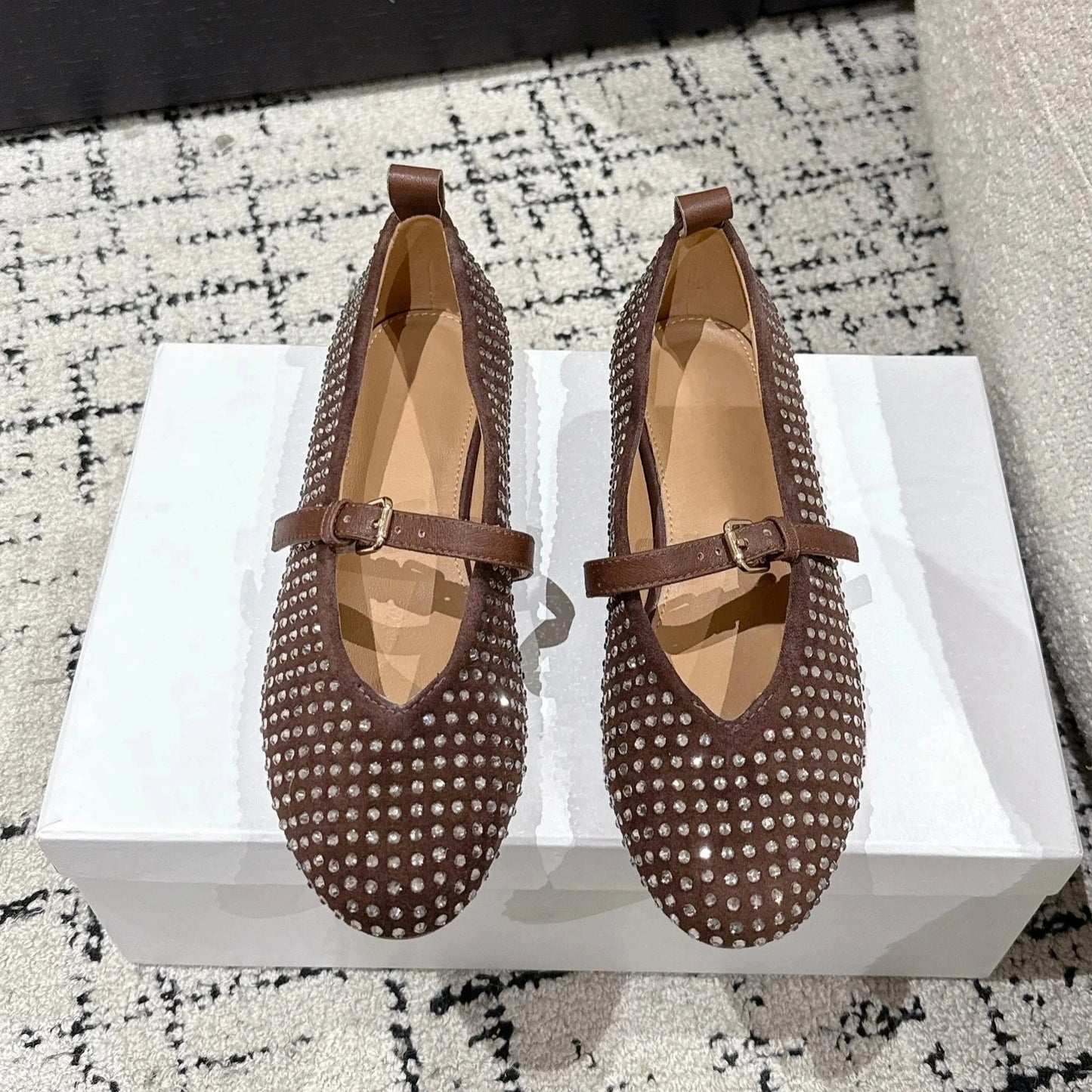 GUANSIYAO Mary Janes Genuine Leather Slingback Sandals