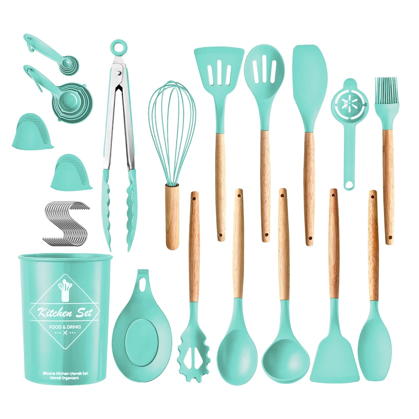 35 Piece Kitchen Cooking Utensil Set Spatula Set Baking Utensil Set Essential Kitchen Accessories with Holder