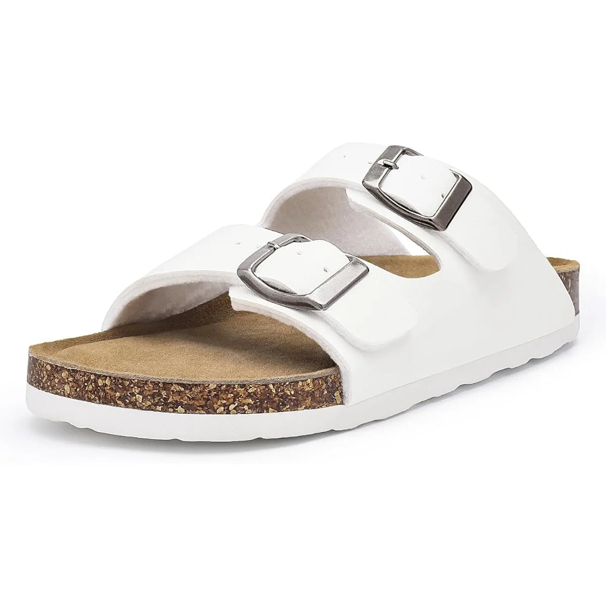 Women's Adjustable Cork Footbed Slide Sandals with Arch Support