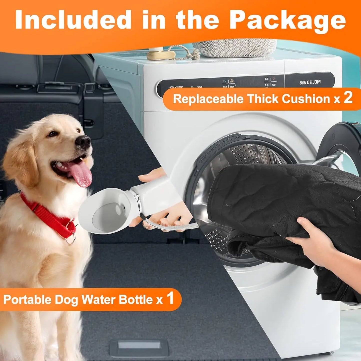 Waterproof Pet Travel Accessories Foldable Dog Car Seat Safety Hammock Trunk Mat Car Rear Back Seat Protector