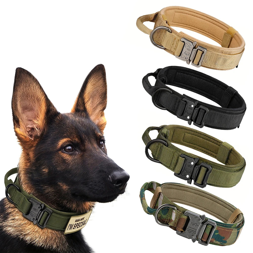 Dog Training Collar Adjustable Tactical Dog Collar and Leash Set with Control Handle for Small and Large Dogs