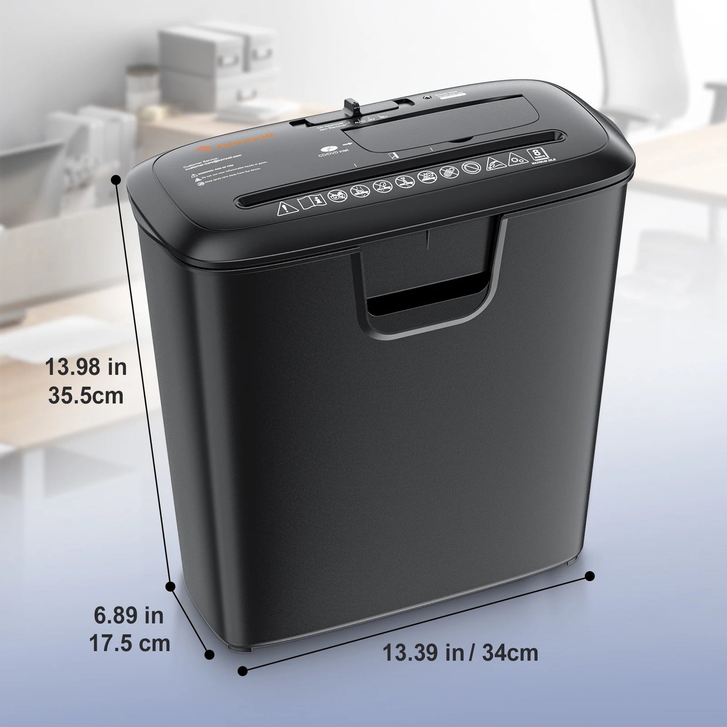 Bonsaii Paper Manual Reversal 8 Sheet Strip Cut Shredder for Home Use CD Credit Card Shredder Machine 3.4 Gallons