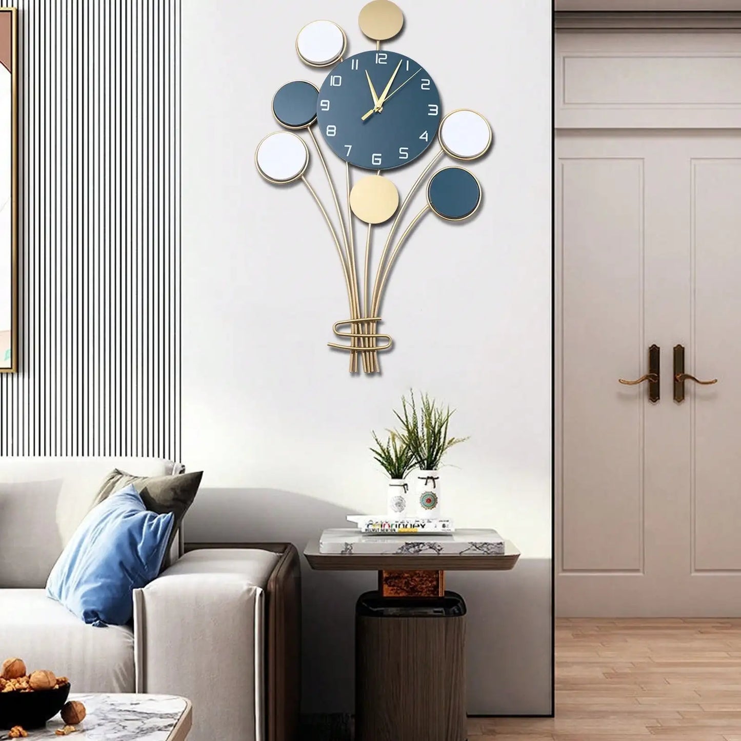 Large Wall Clock Hot Air Balloon Decor