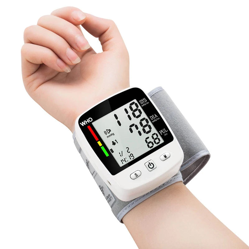 Rechargeable Wrist Blood Pressure Monitor with LCD Display