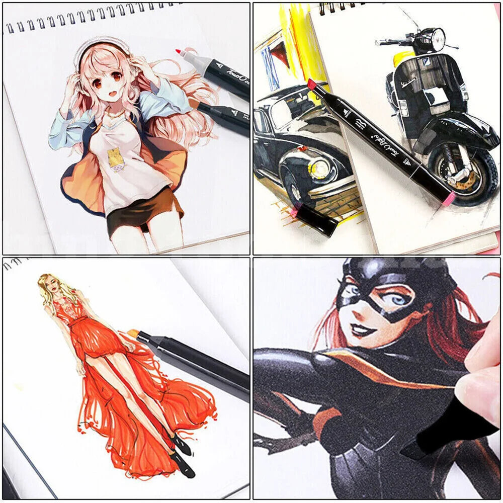 Permanent Art Sketch Drawing Marker Set Alcohol Double Tipped Markers 80 Colors