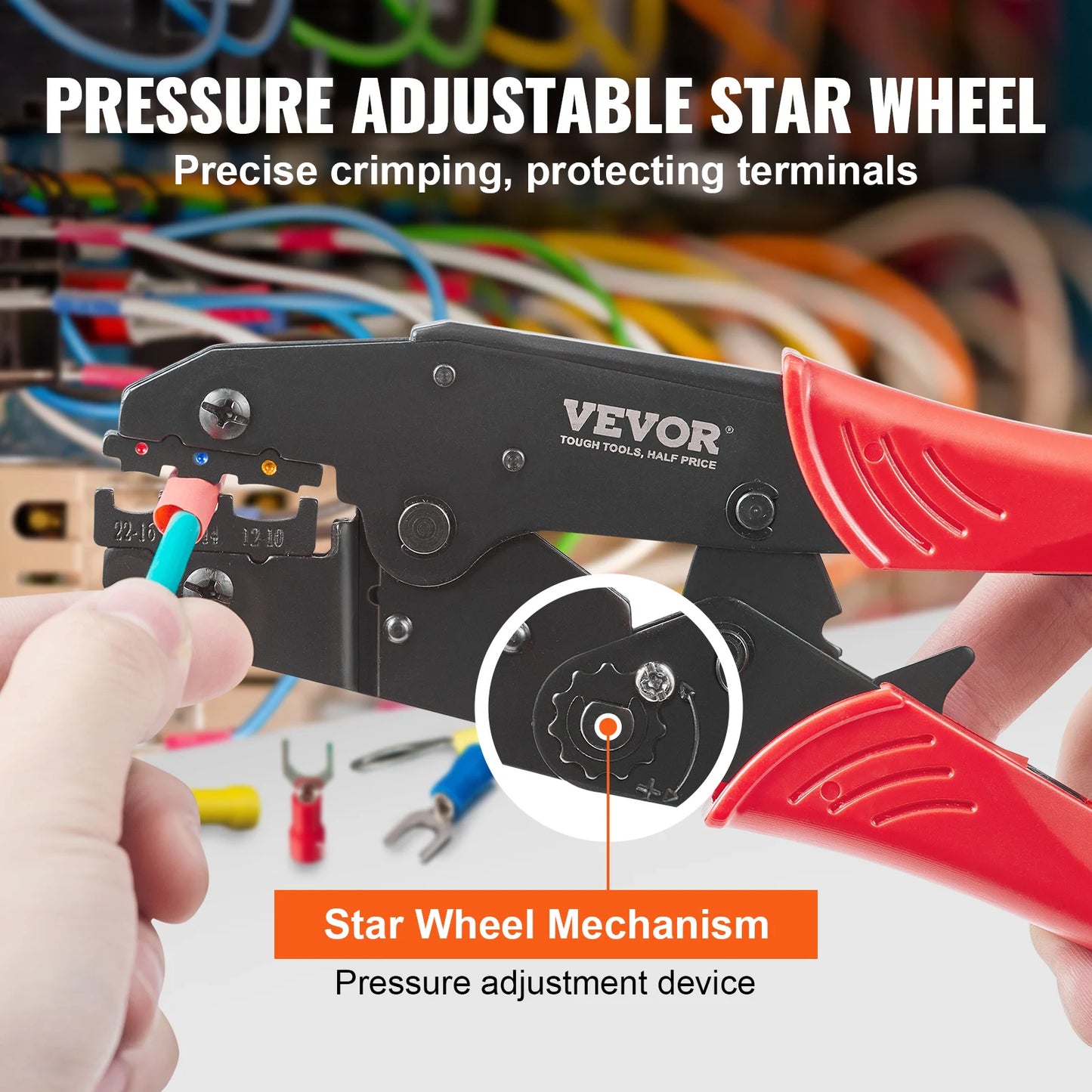 VEVOR Labor-Saving Ratcheting Wire Crimping Tool with Gloves