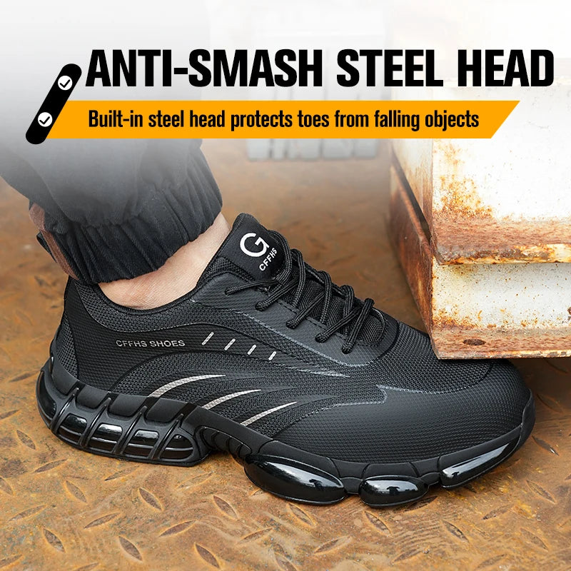 Breathable, Lightweight and Comfortable Anti-Smash Safety Shoes