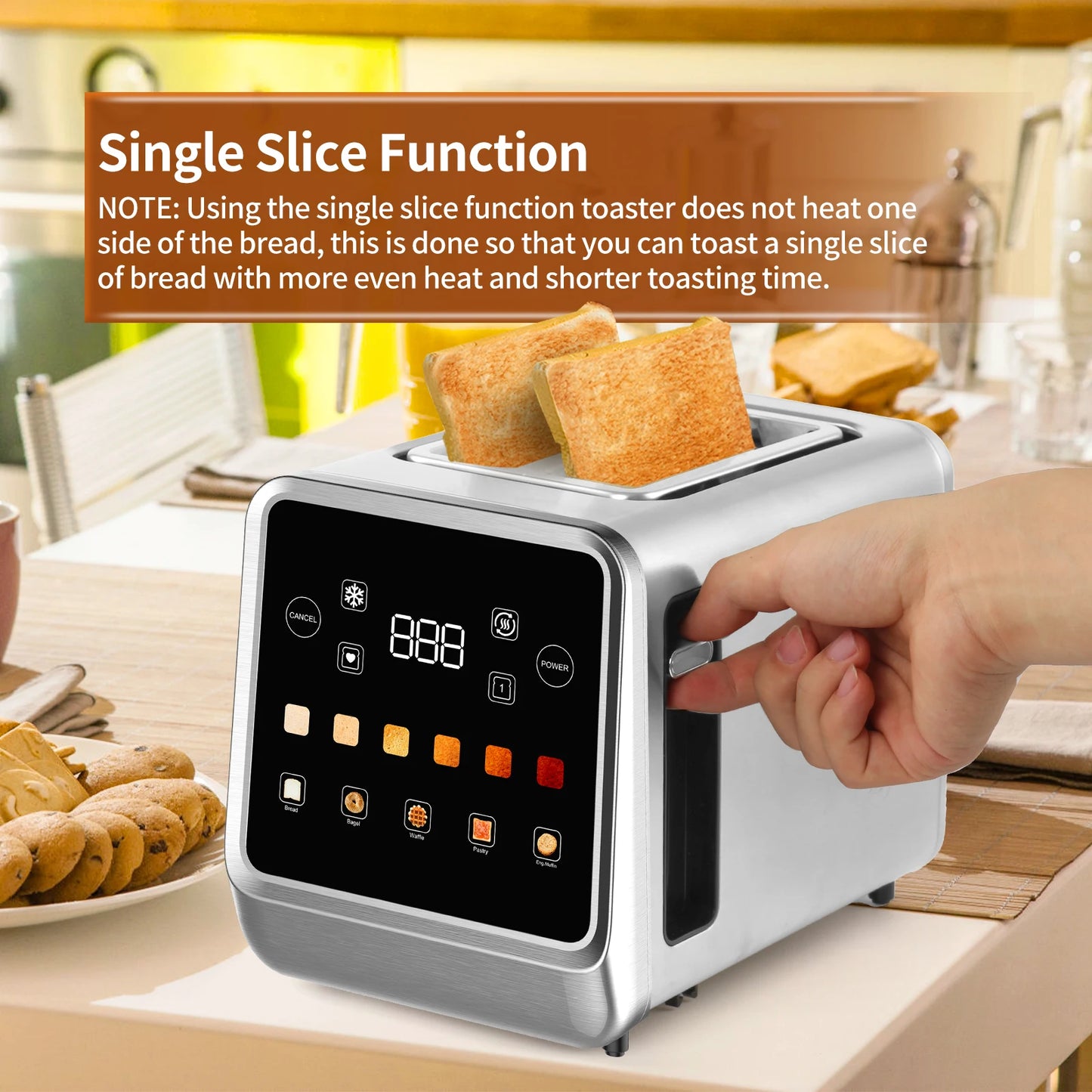 Smart Toaster with LCD Display and Digital Timer Features
