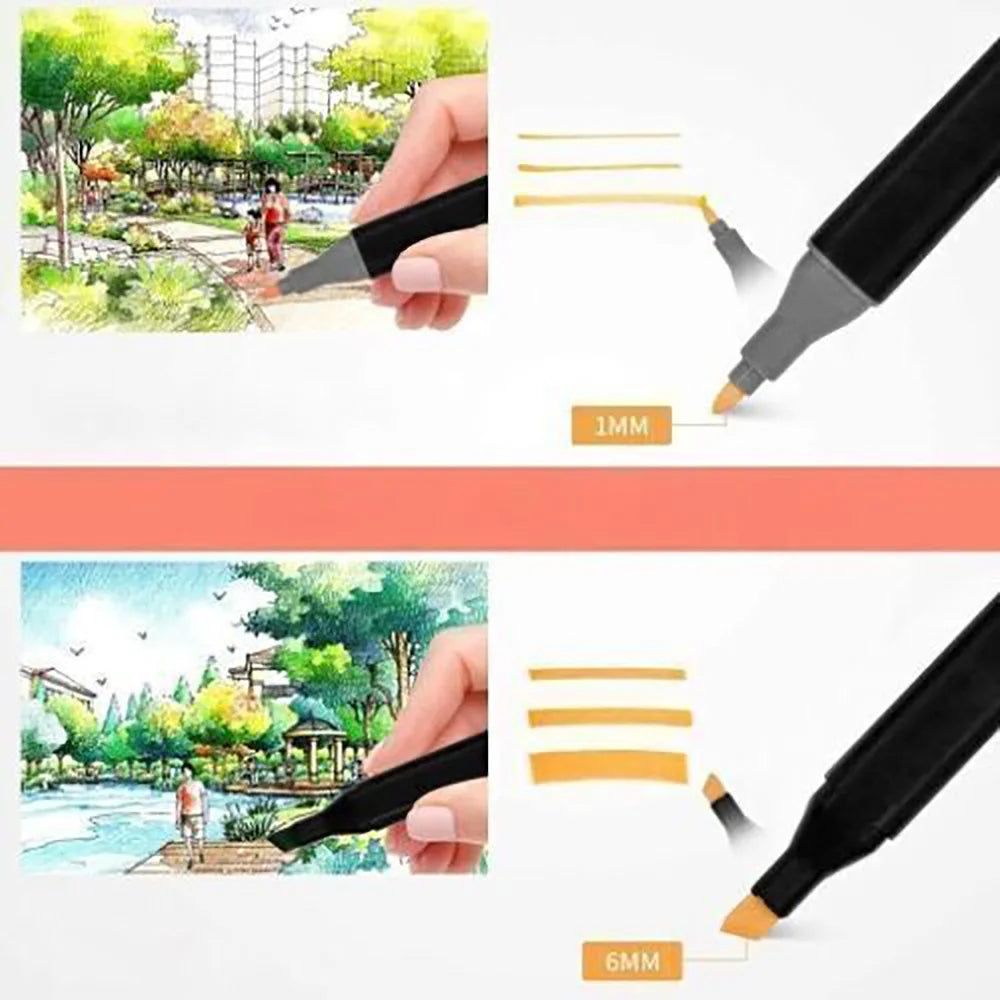 Permanent Art Sketch Drawing Marker Set Alcohol Double Tipped Markers 80 Colors