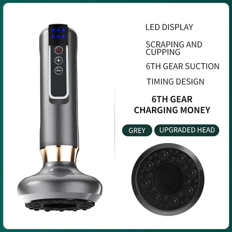 Tricolor Electric Massager Gua Sha Anti Cellulite Vacuum Suction Cup Beauty Health Scraping Infrared Heat Slimming Massage Therapy
