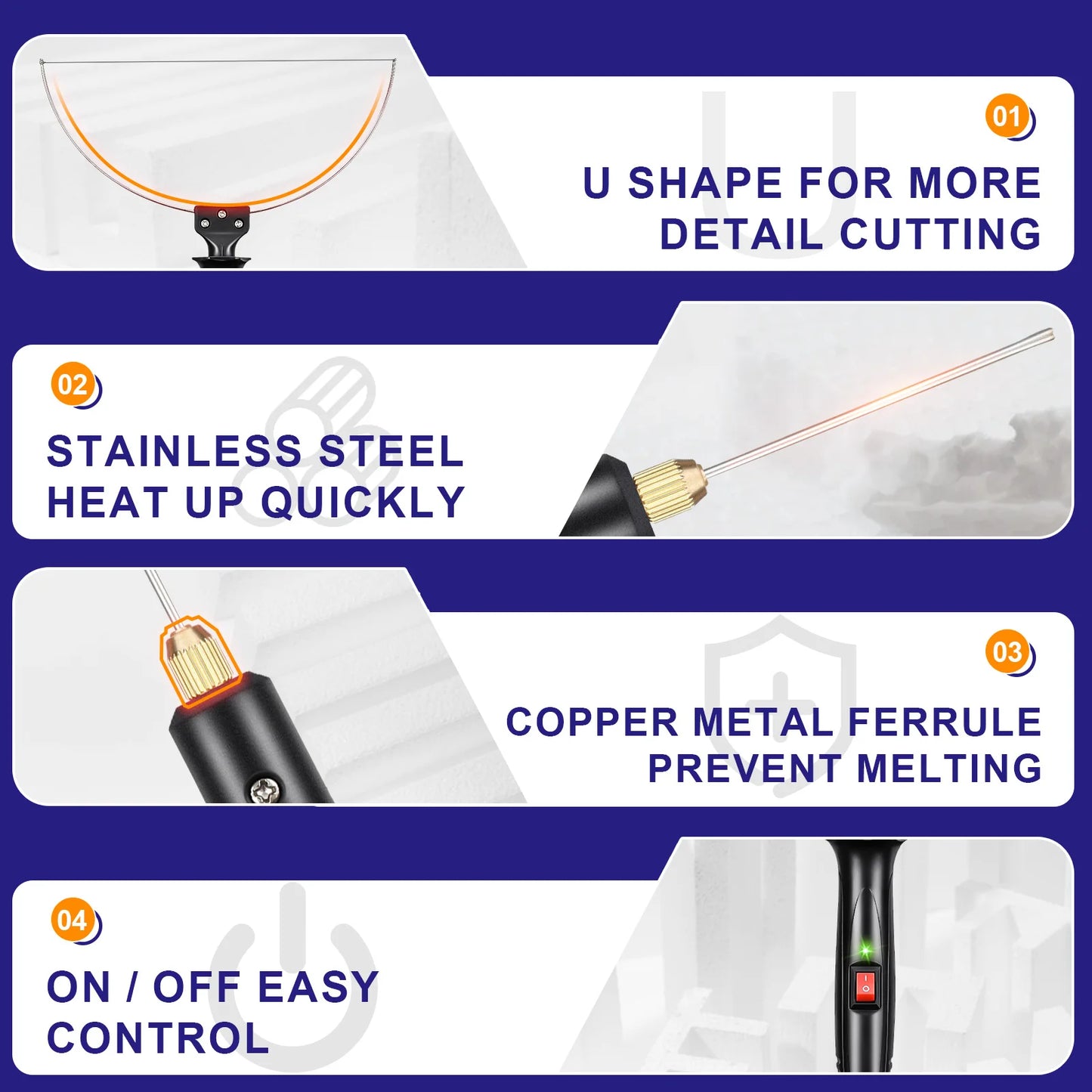3 in 1 Foam Cutter Electric Cutting Machine Pen Tools Kit 100 to 240V 18W Styrofoam Cutting Pen with US Voltage Transformer Adapter
