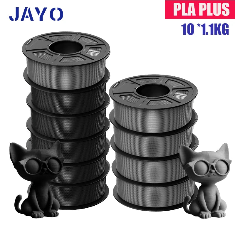 JAYO PLA Plus Filament 1.75mm 10 Rolls Set Non Toxic 3D Printing Refills Smooth No Bubbles Multiple Colors Optional