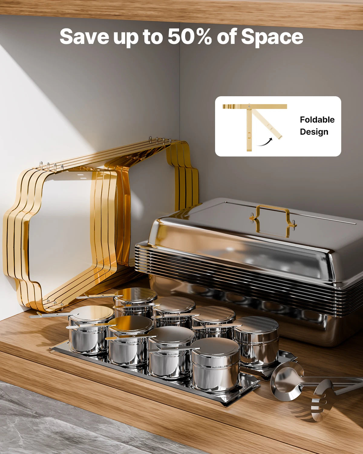 SucceBuy Chafing Dish Set Stainless Steel Chafer With Pans