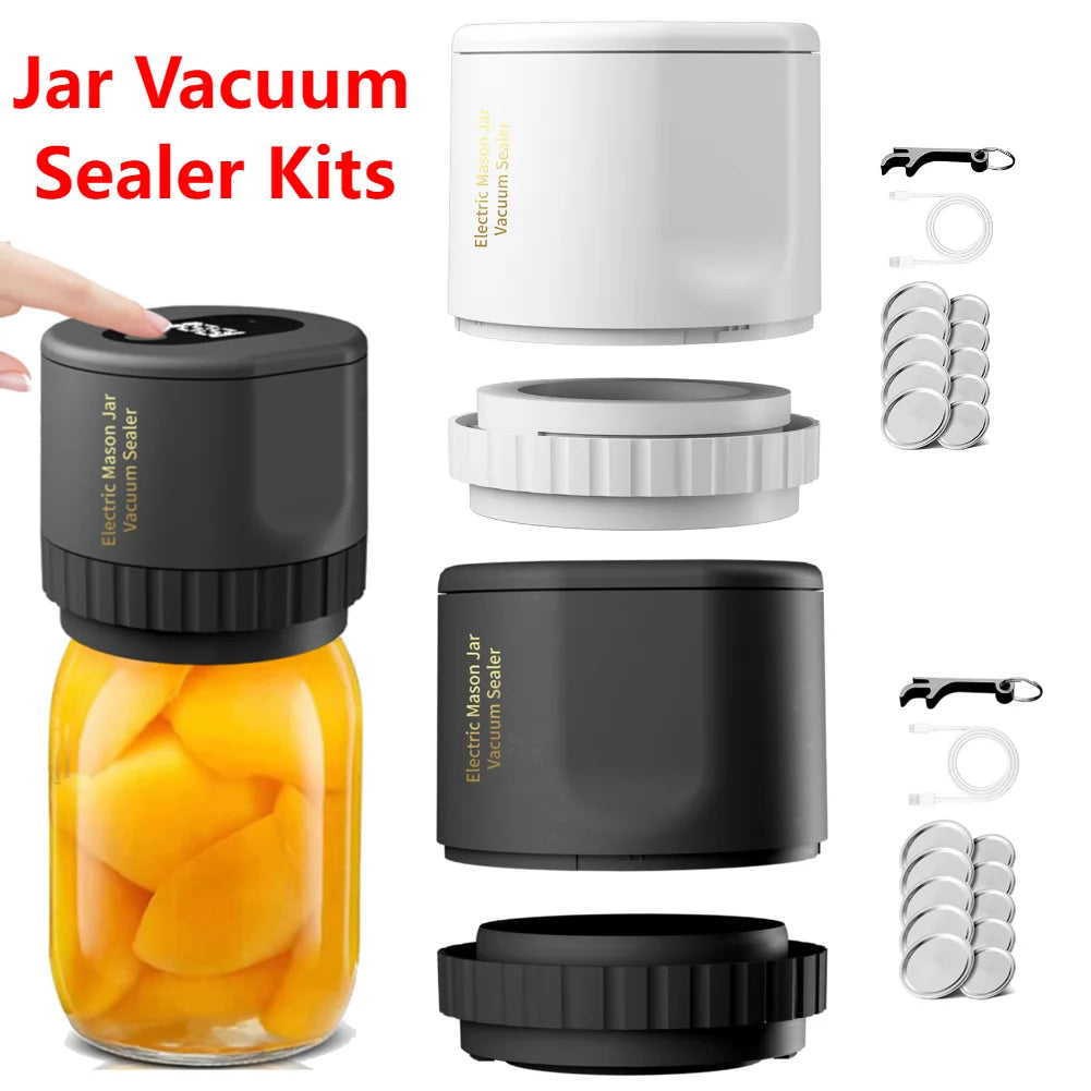 New Automatic Mason Jar Vacuum Sealer Kit Electric Cordless Vacuum Sealing Machine for Wide Mouth Jars