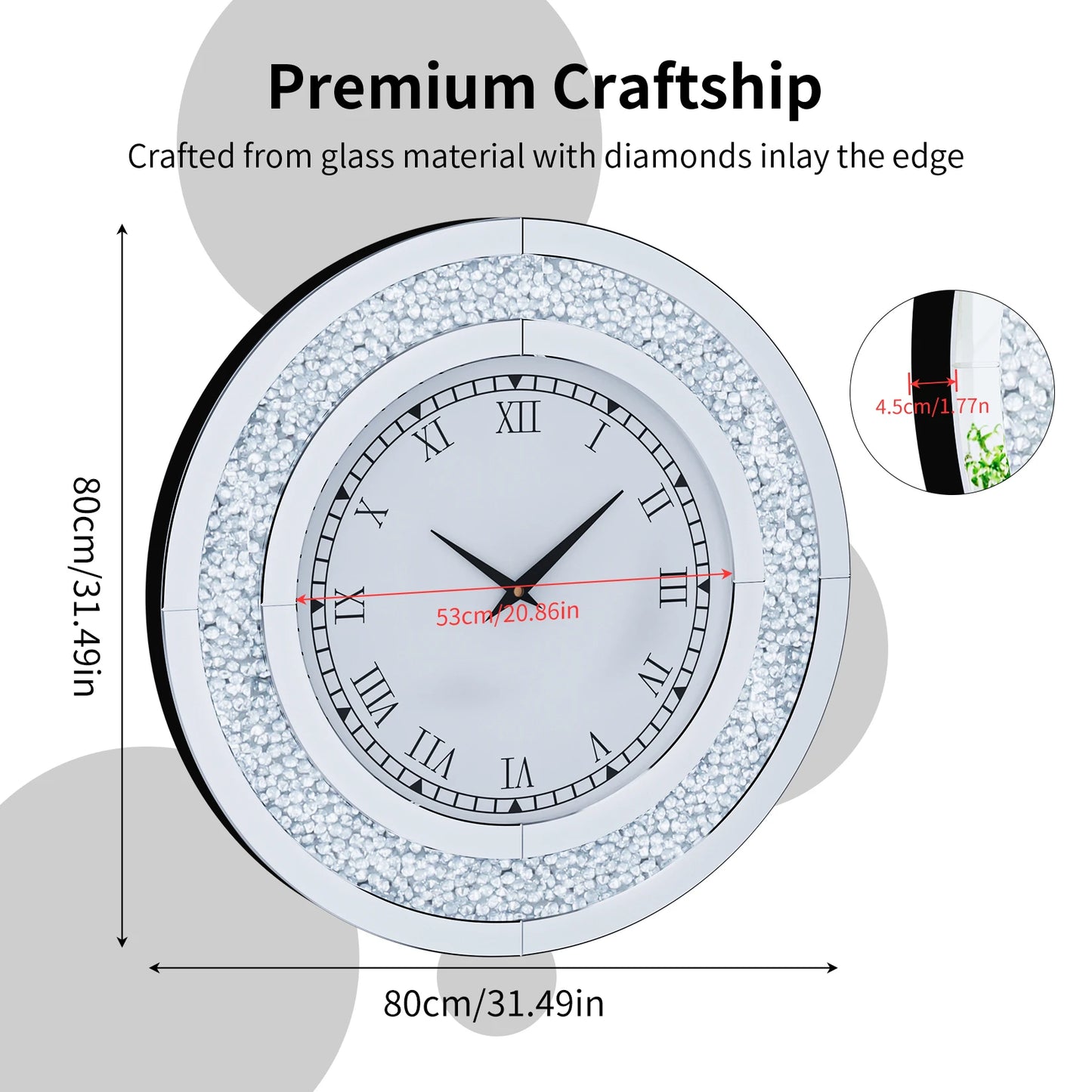 Shining Mirrored Wall Clock