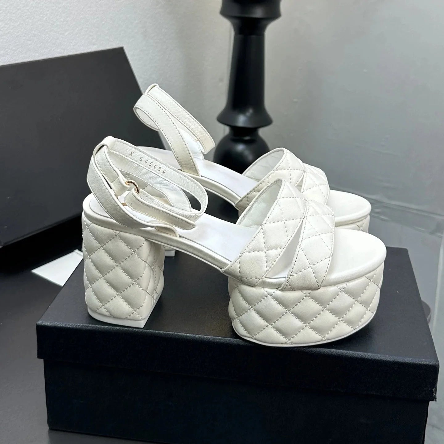 New Women's Genuine Leather Sandals Super High Heels Flat Platform Designer Shoes Size 34-41