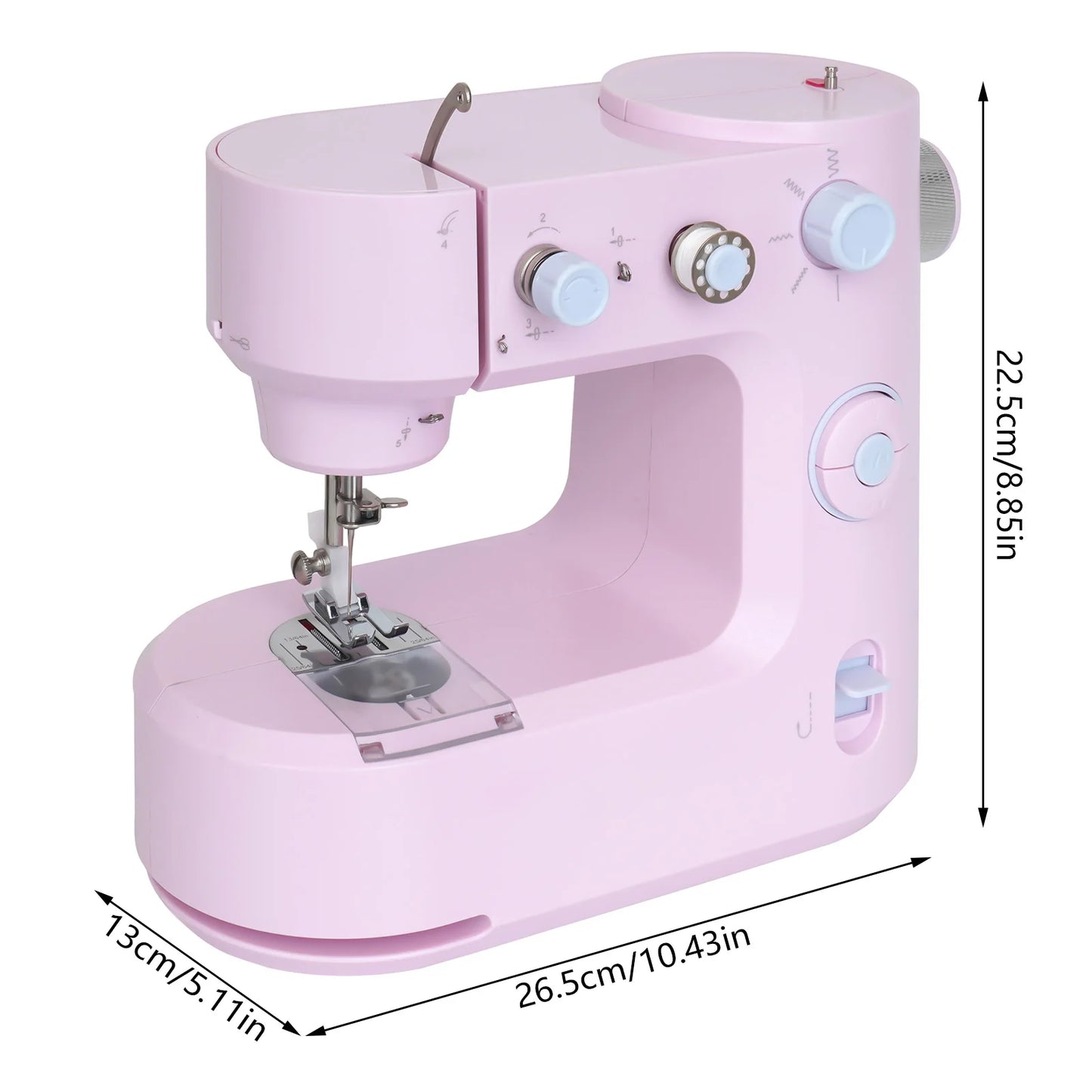 Portable Sewing Machine Electric Mini Stitch Mending Crafting LED Light 5 Stitch Application