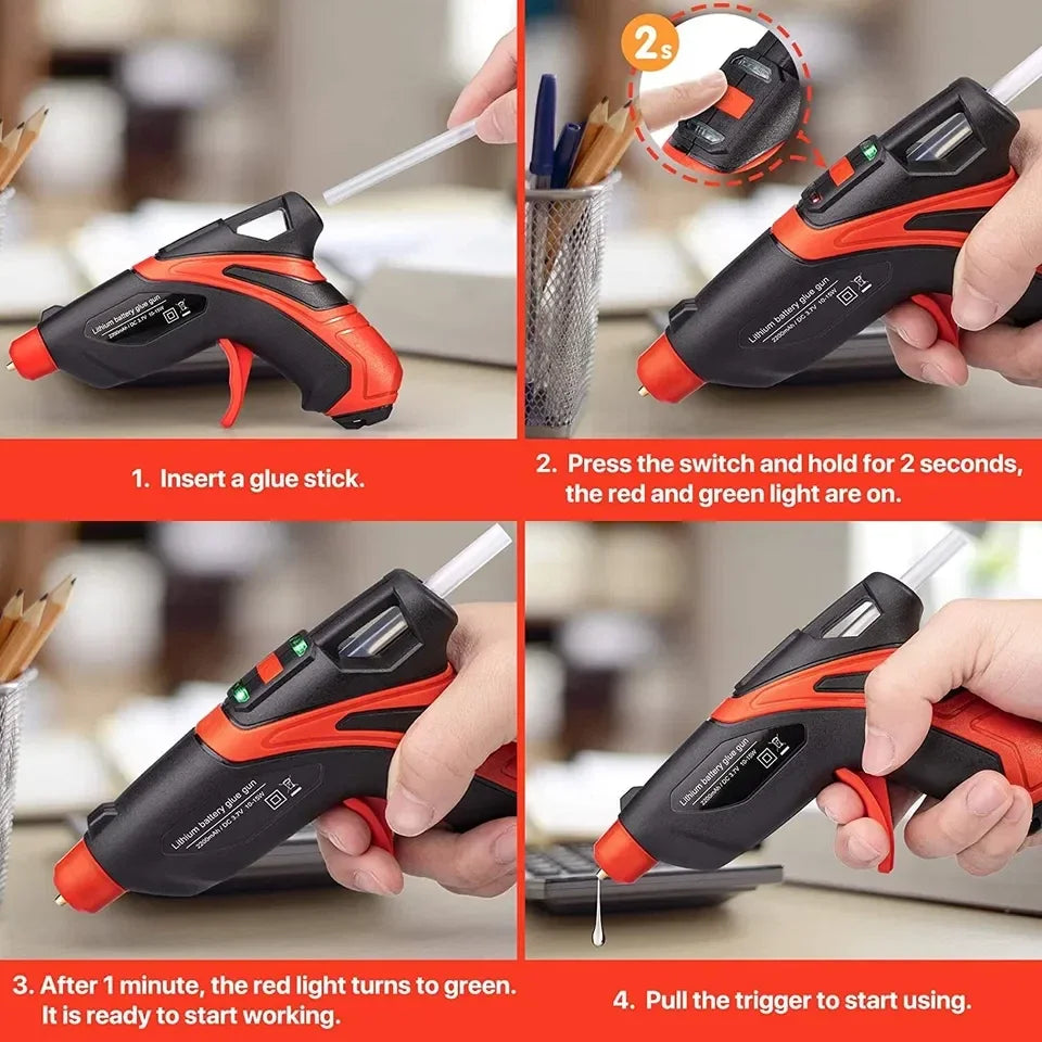 Hign-Concerned Rechargeable Cordless Mini Hot Melt Glue Gun