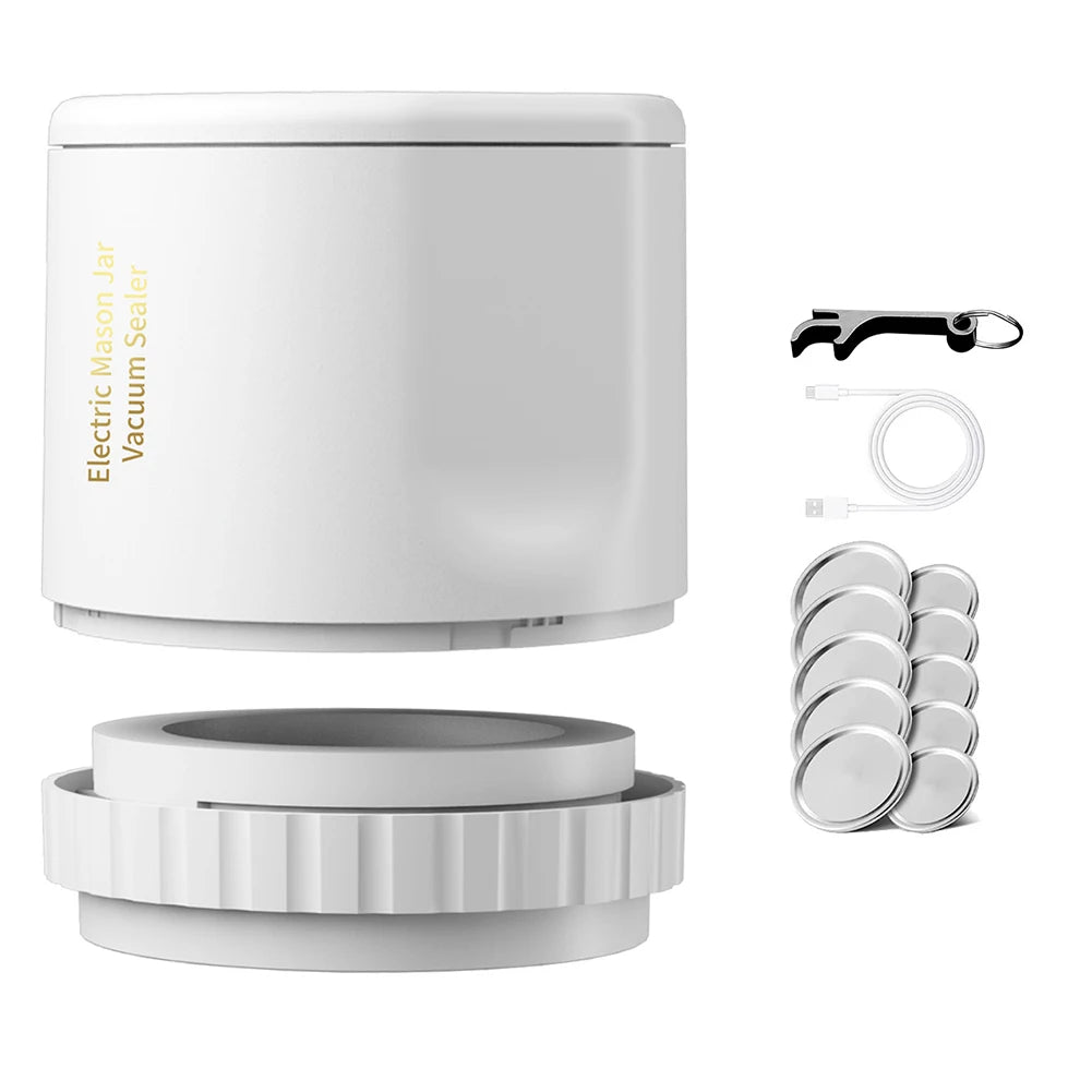 New Automatic Mason Jar Vacuum Sealer Kit Electric Cordless Vacuum Sealing Machine for Wide Mouth Jars