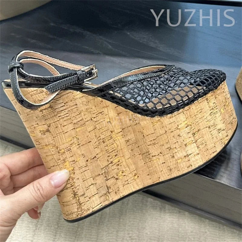 Summer Real Leather Flat Slippers for Men Fashion Open Toe Thick Sole Lazy Mules Casual Beach Holiday Slides