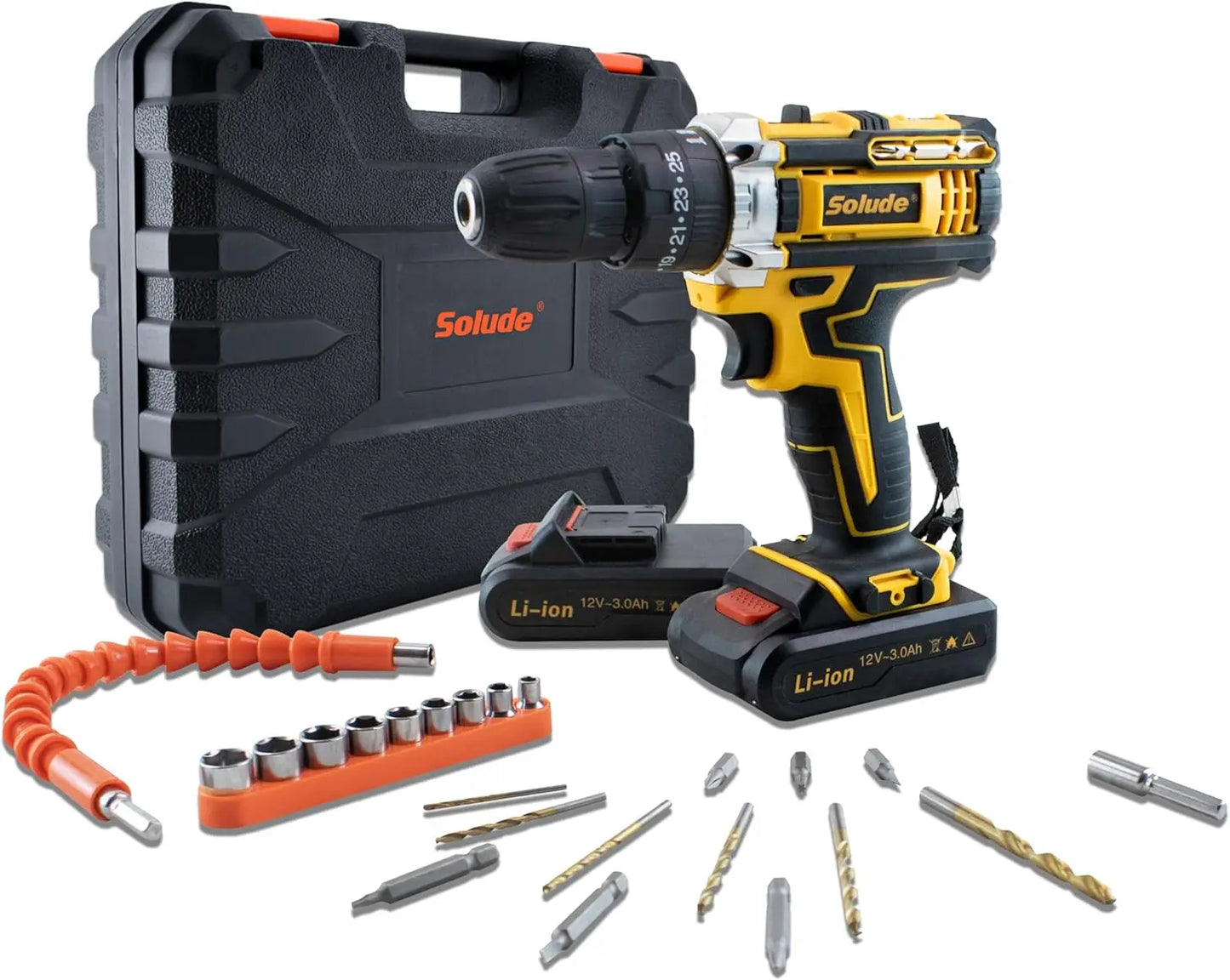 XMSJ 21V Cordless Drill Kit With 2 Batteries And Basic Tools
