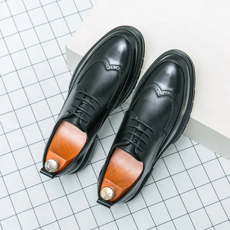Men's Dress Oxford Shoes Classic Lace Up Formal Shoes Black