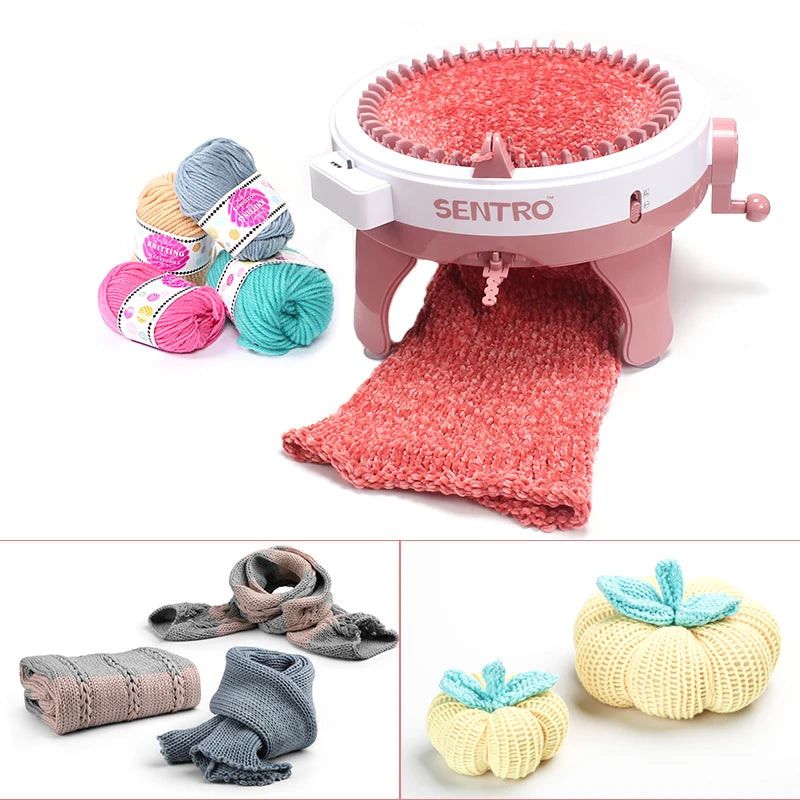 Sentro 40 48 Needle Knitting Machine Dual Knit Loom Kit for Stylish Hats Scarves and Socks Ideal DIY Gift for Craft Lovers