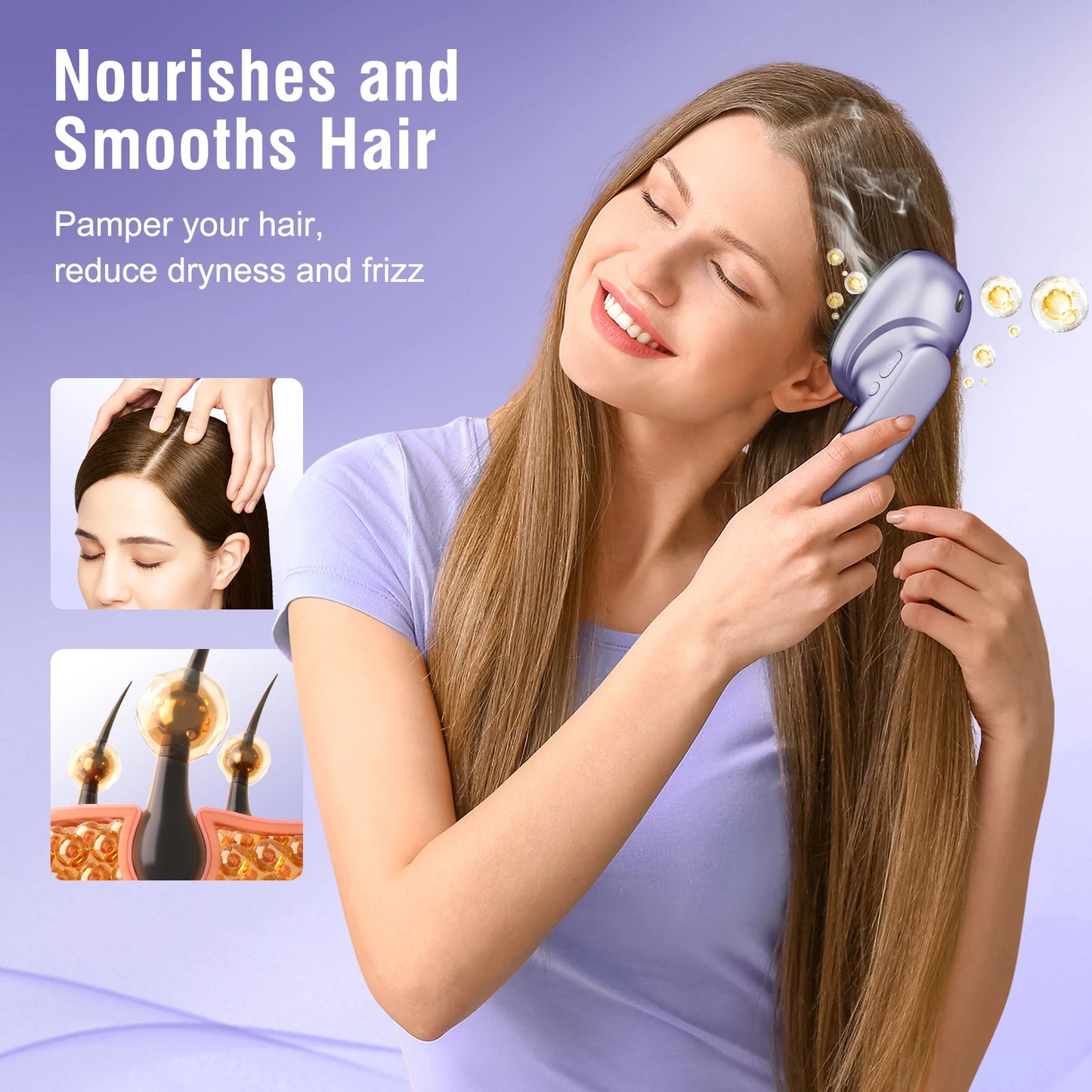 Electric Scalp Massager Brush Portable Vibrating Scalp Massager Tool Head for Hair Relax