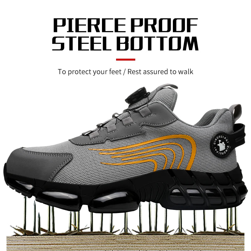 Steel Toe Cap Non-Lacing Casual Work Shoes