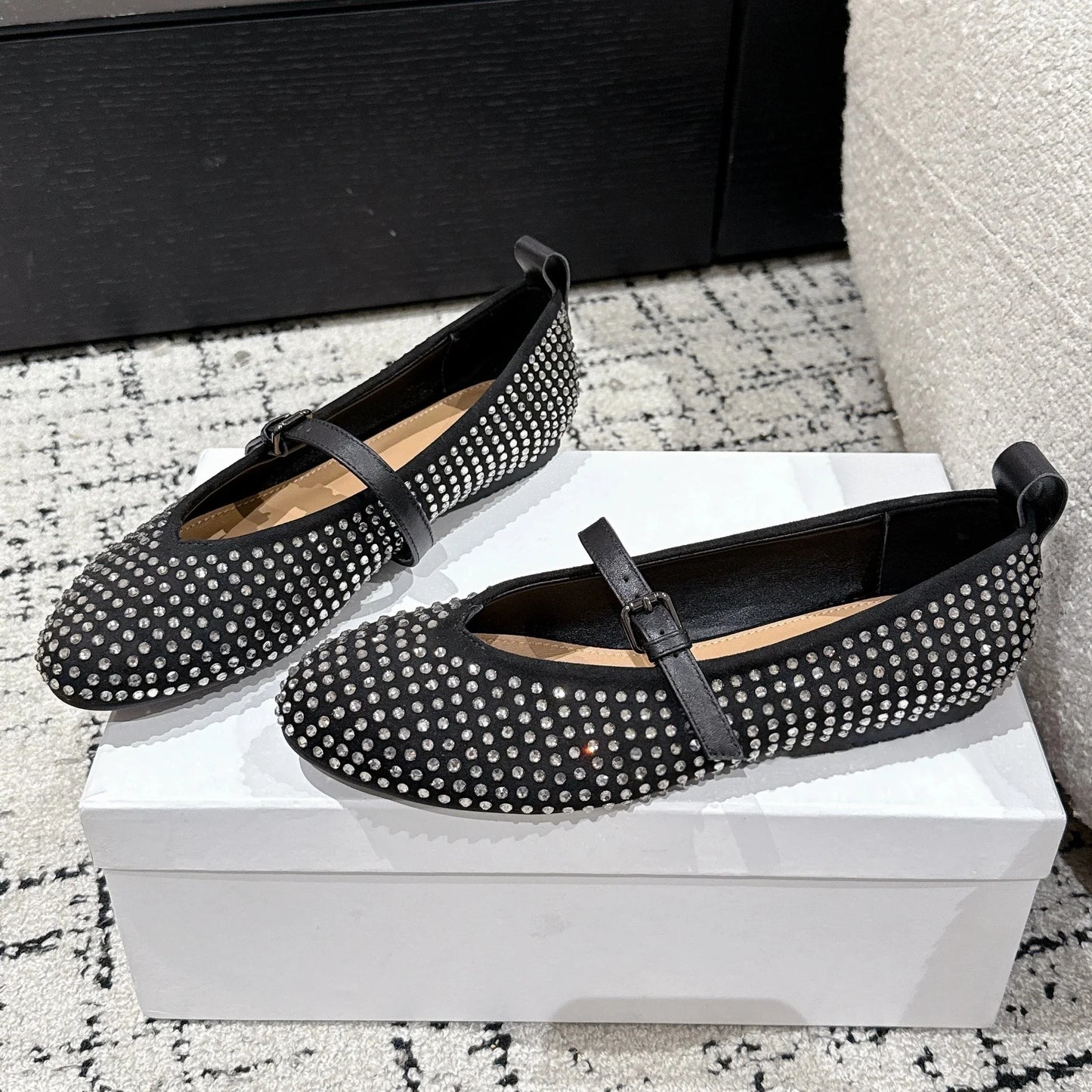 GUANSIYAO Mary Janes Genuine Leather Slingback Sandals