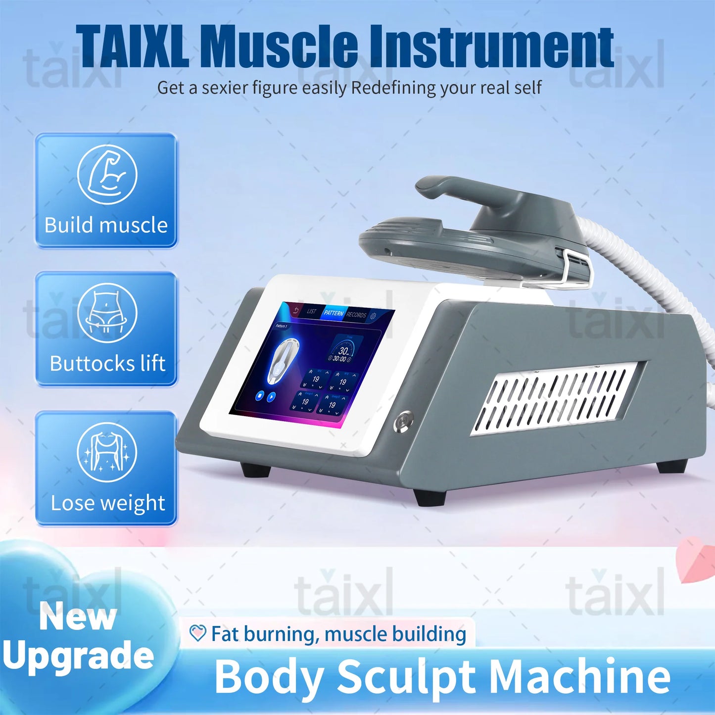Fat Burning Revolution Taixl Mini Neo RF Single Handle EMS for Electromagnetic Muscle Stimulation and Body Sculpting