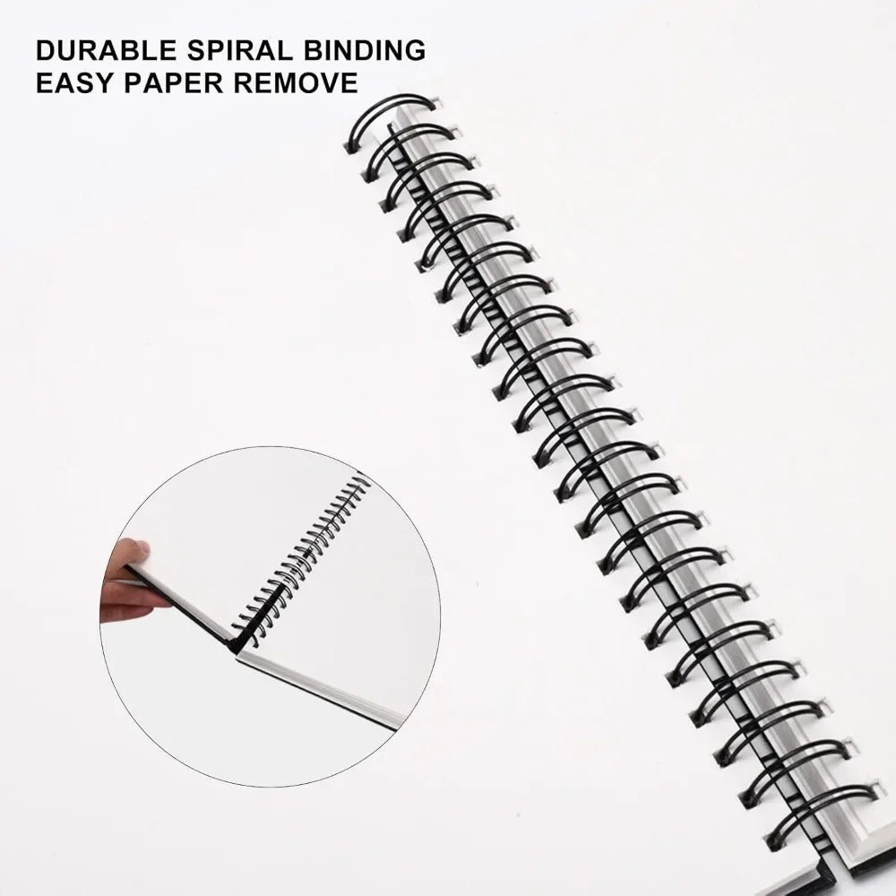 8.5x11 Inch Hardcover Sketchbook Spiral Bound 80 Sheets