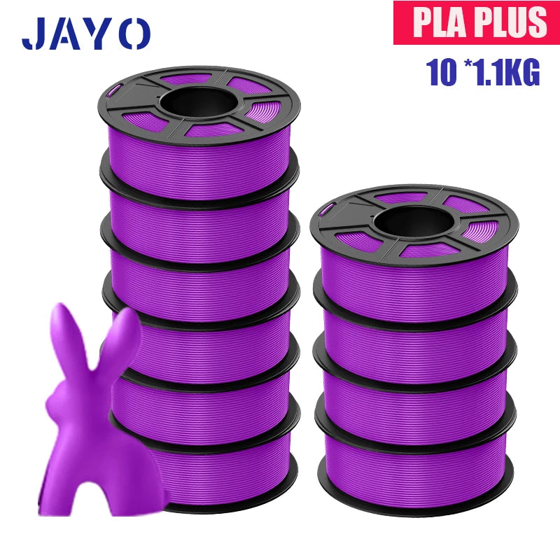 JAYO PLA Plus Filament 1.75mm 10 Rolls Set Non Toxic 3D Printing Refills Smooth No Bubbles Multiple Colors Optional