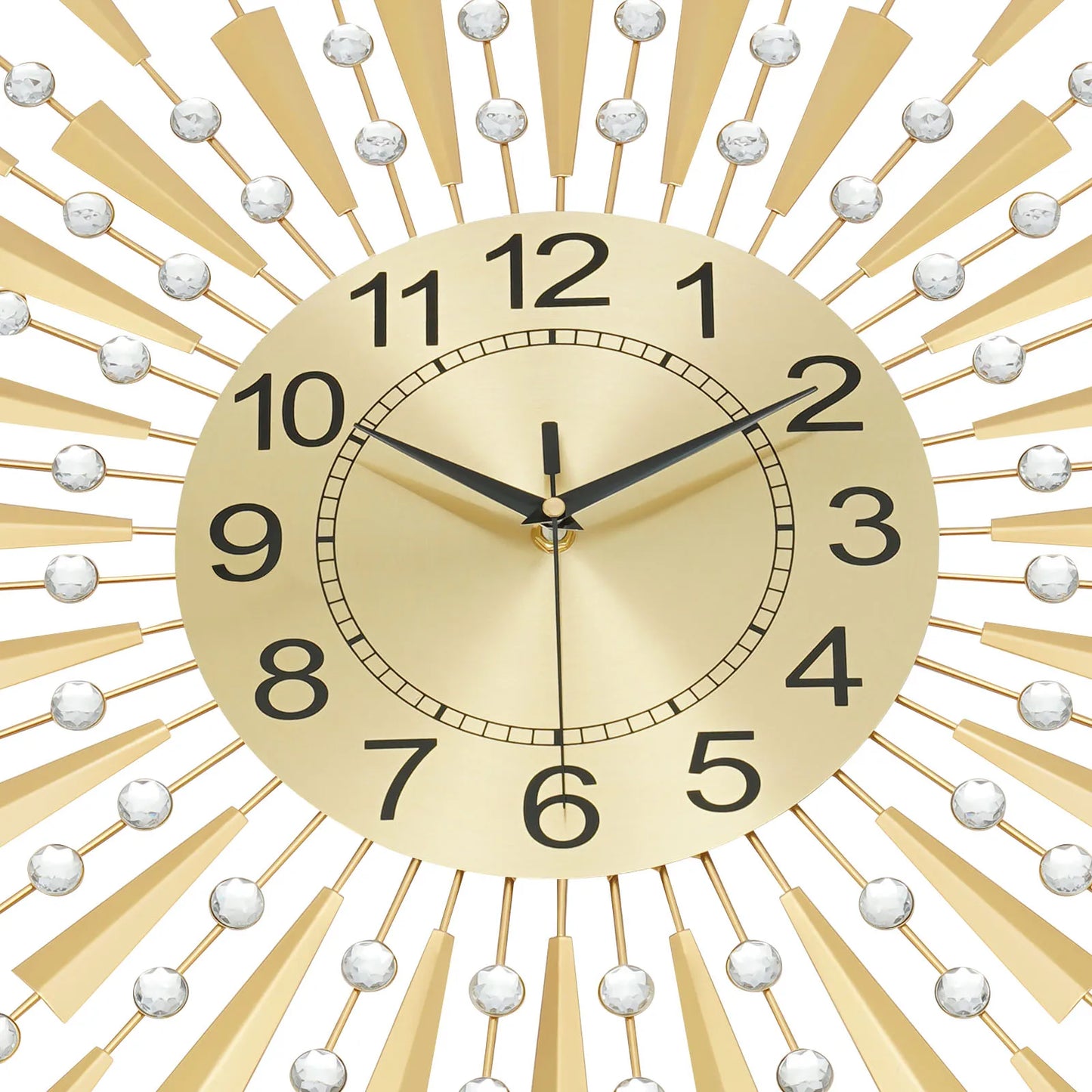 Hign-concerned Modern Gold Silent Wall Clock for Living Room