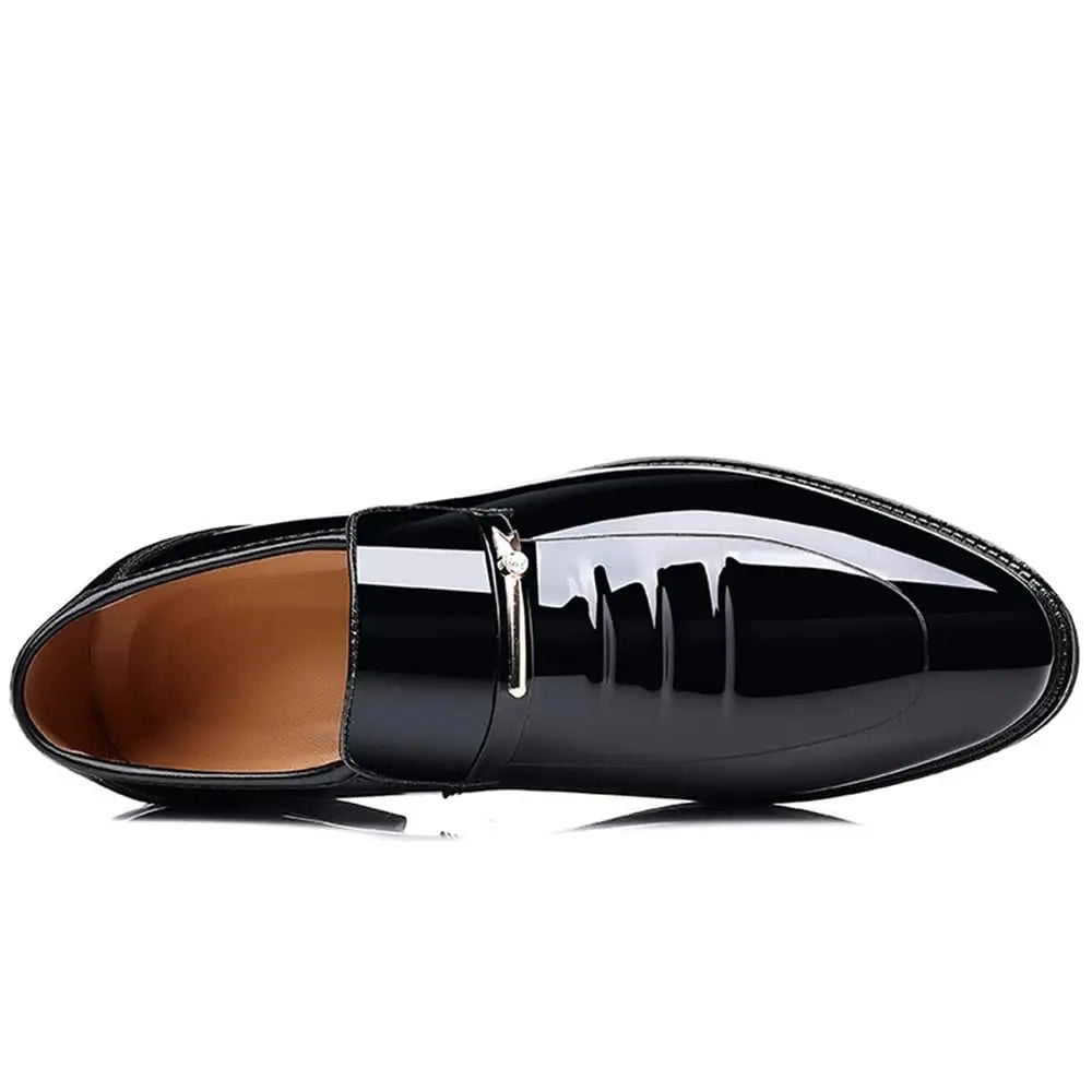 Mens Formal Oxford Slip On Loafers High Gloss Patent Shoes