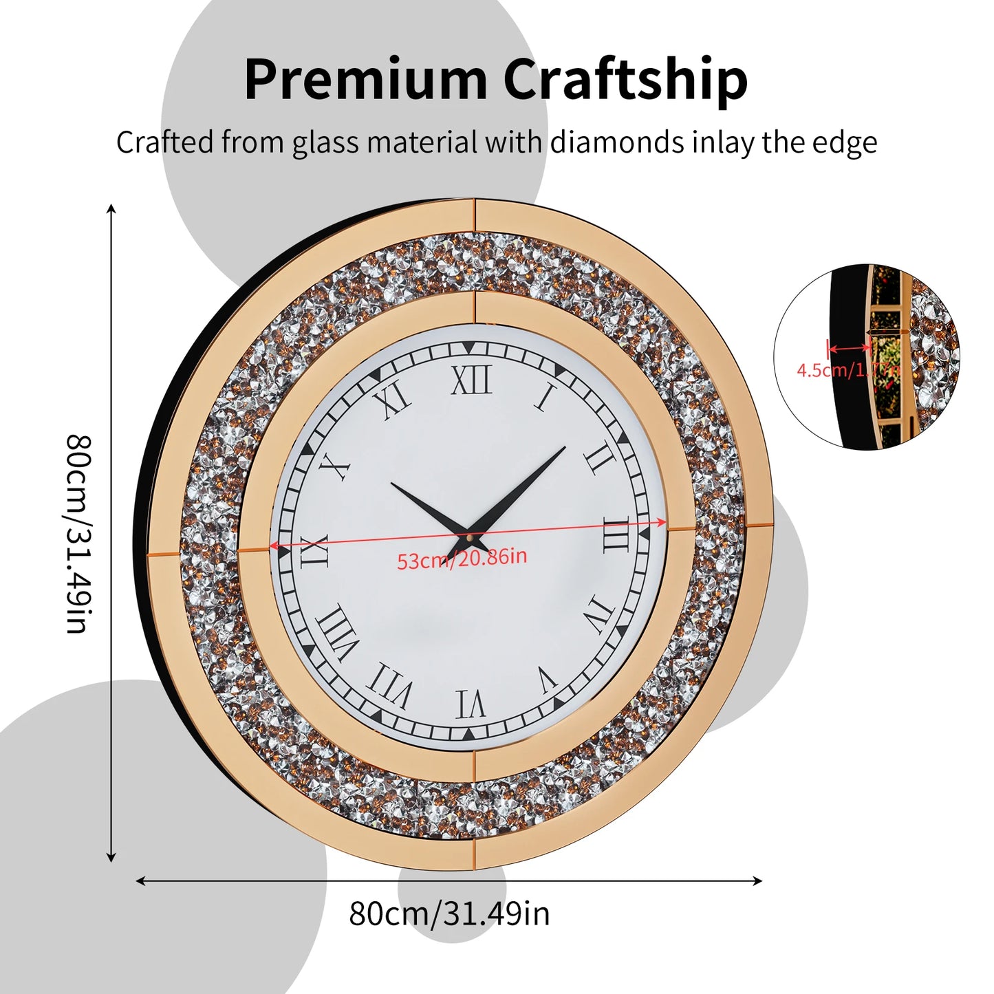 Shining Mirrored Wall Clock