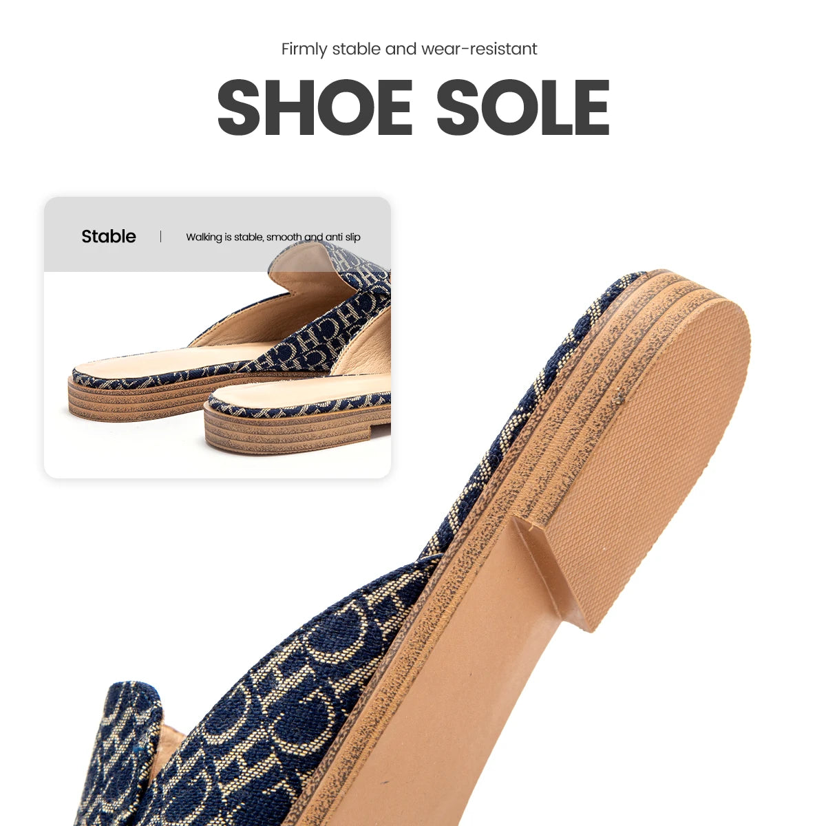 Women Summer Cool Anti Slip Slippers with Letter Printing Design Casual Sandals Exquisite Craftsmanship