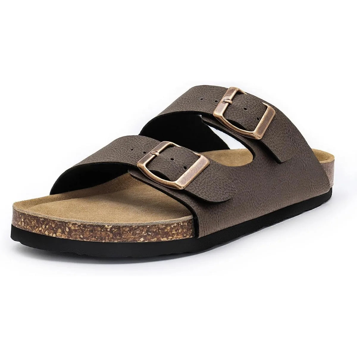 Women's Adjustable Cork Footbed Slide Sandals with Arch Support