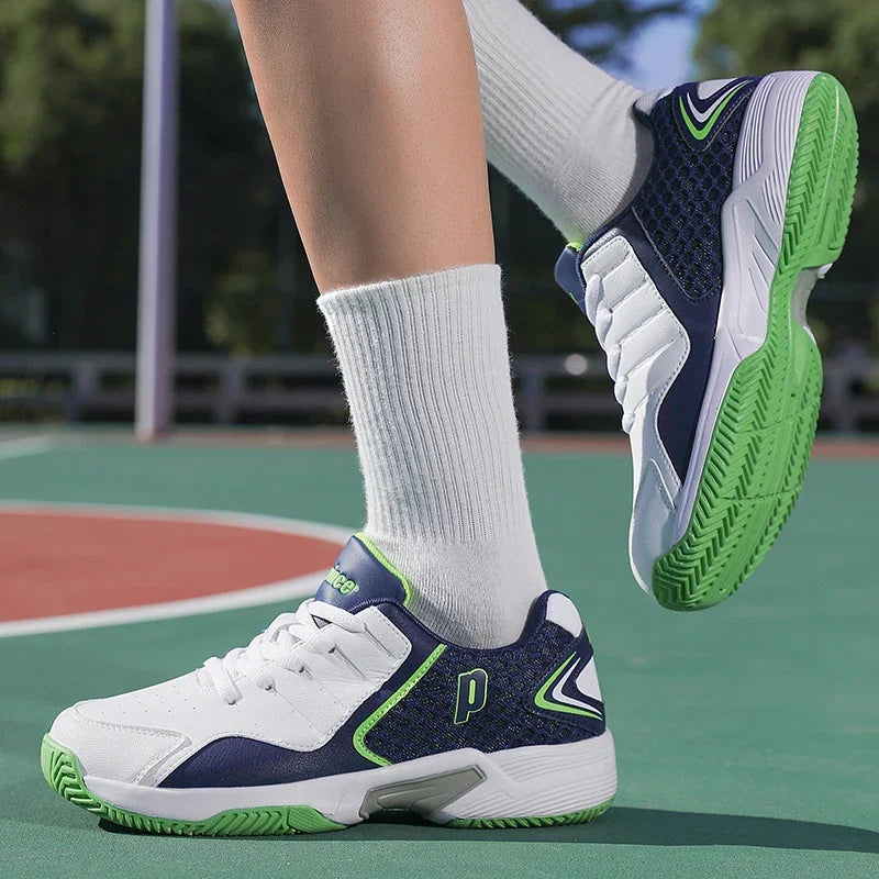 Professional Leather Anti-Slip Badminton and Tennis Shoes