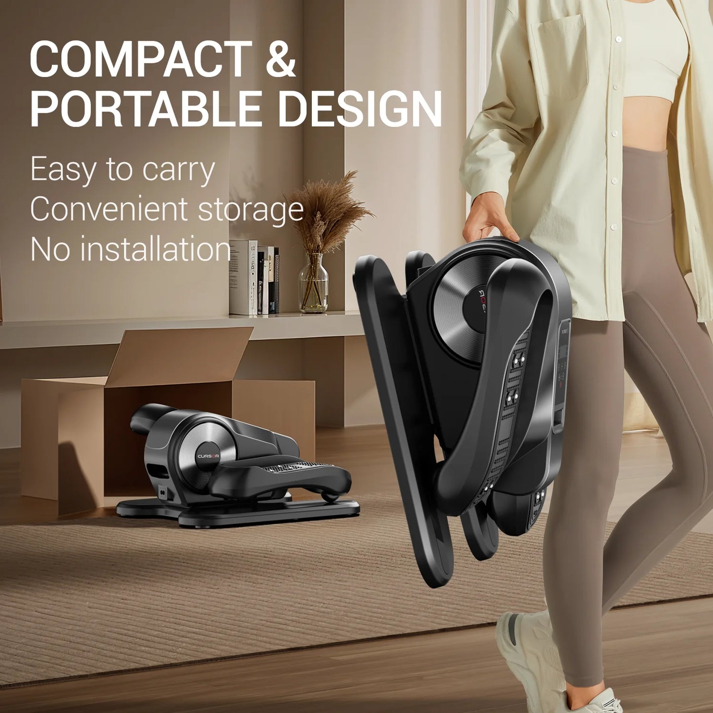 Exerciser Compact Under Desk Elliptical With Remote 12 Speed