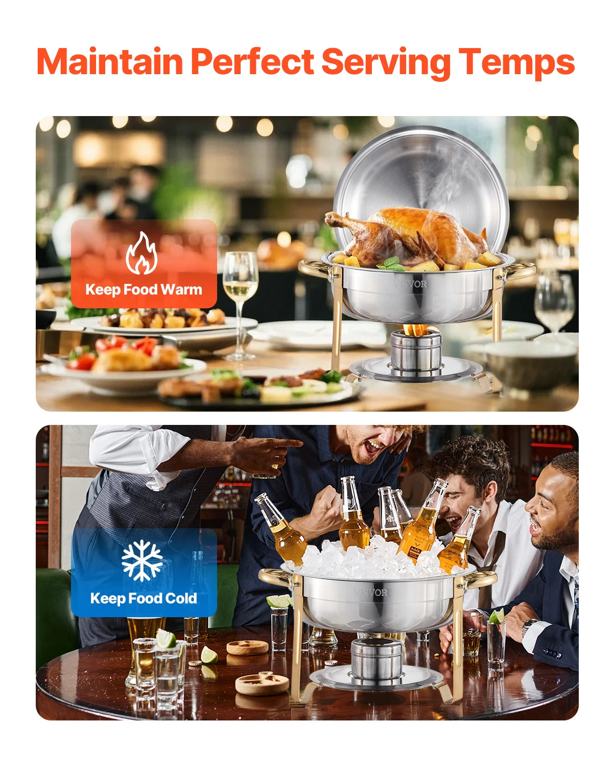 SucceBuy 4 Pack Chafing Dish Buffet Stainless Steel Warmer